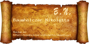 Baumholczer Nikoletta névjegykártya